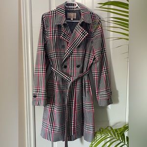 Banana Republic Plaid Trench Coat